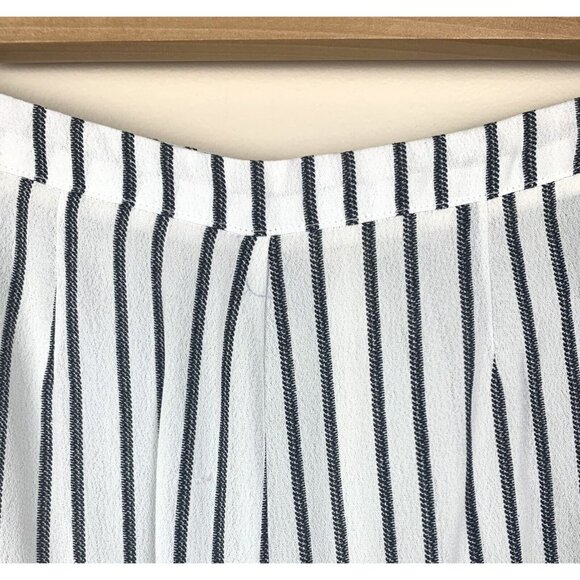 REFORMATION Eadie Baggy Cropped Striped‎ Pants JAILBIRD Black White Size S - Picture 7 of 12